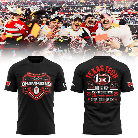 Texas Tech Red Raiders B12 CHAMPIONS 2025 Black Shirt