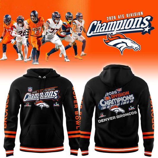 . D Broncos 2026 AFC Division Champions Black Hoodie