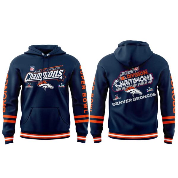 . D Broncos 2026 AFC Division Champions Blue Hoodie
