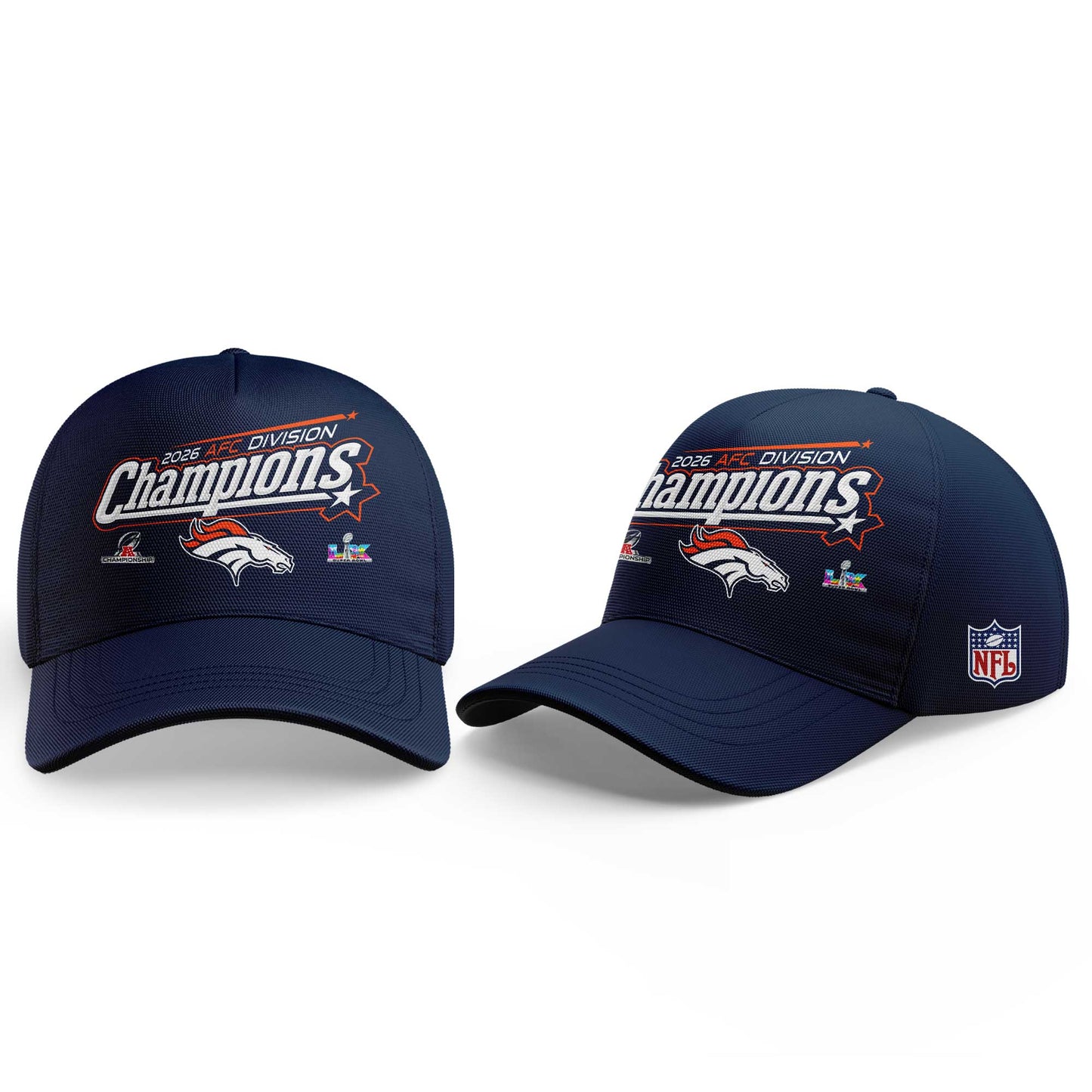 . D Broncos 2026 AFC Division Champions Blue Hoodie V2