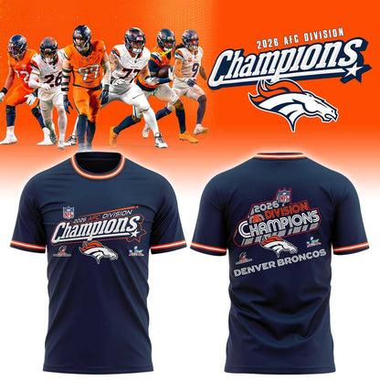 . D Broncos 2026 AFC Division Champions Blue Shirt