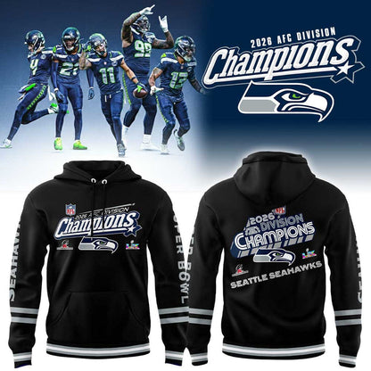 S Seahawks 2026 AFC Division Champions Black Hoodie v2