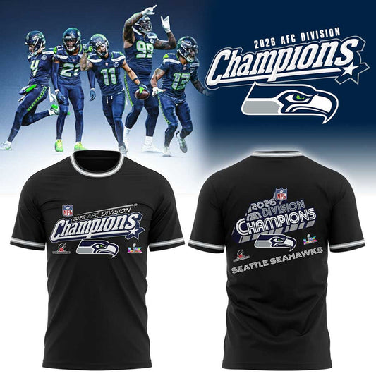 S Seahawks 2026 AFC Division Champions Black Shirt V2