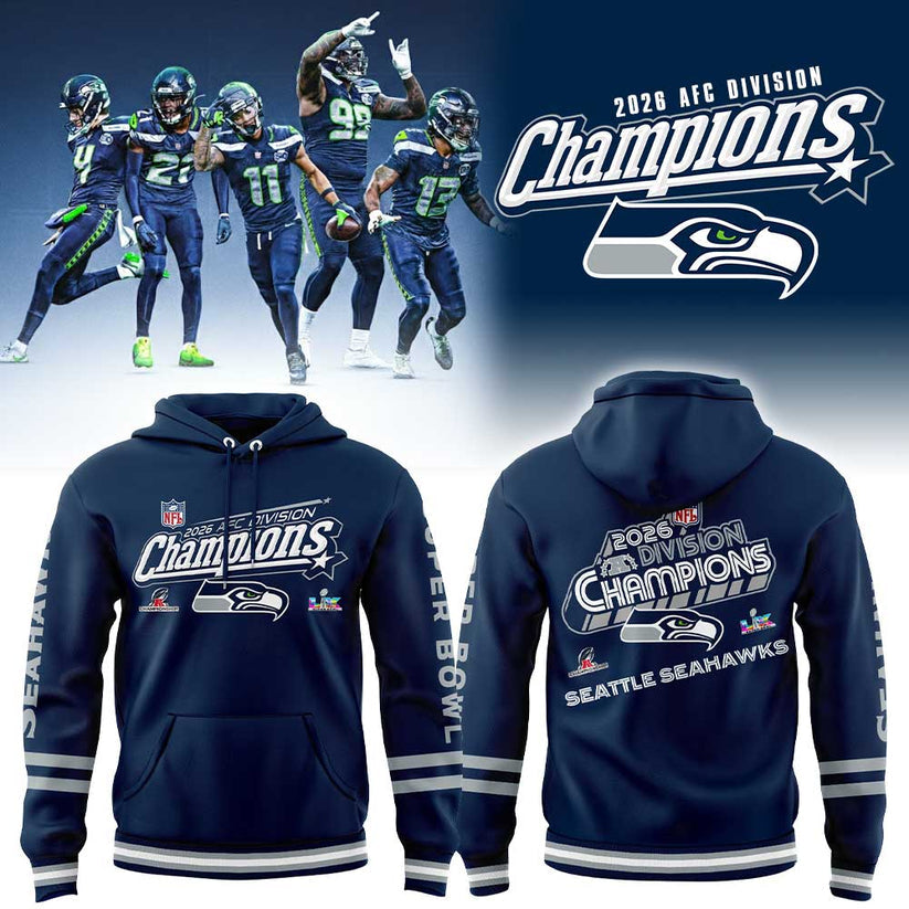 S Seahawks 2026 AFC Division Champions Blue Hoodie v2