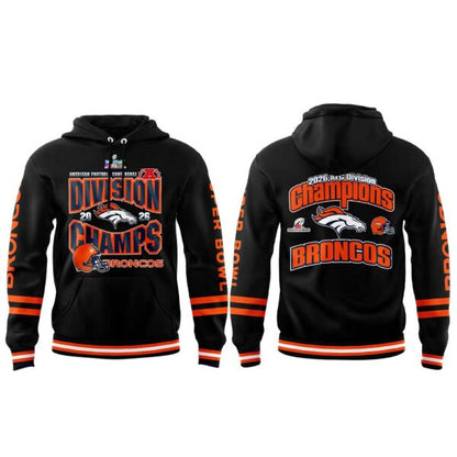 . D Broncos 2026 AFC Division Champions Black Hoodie V2