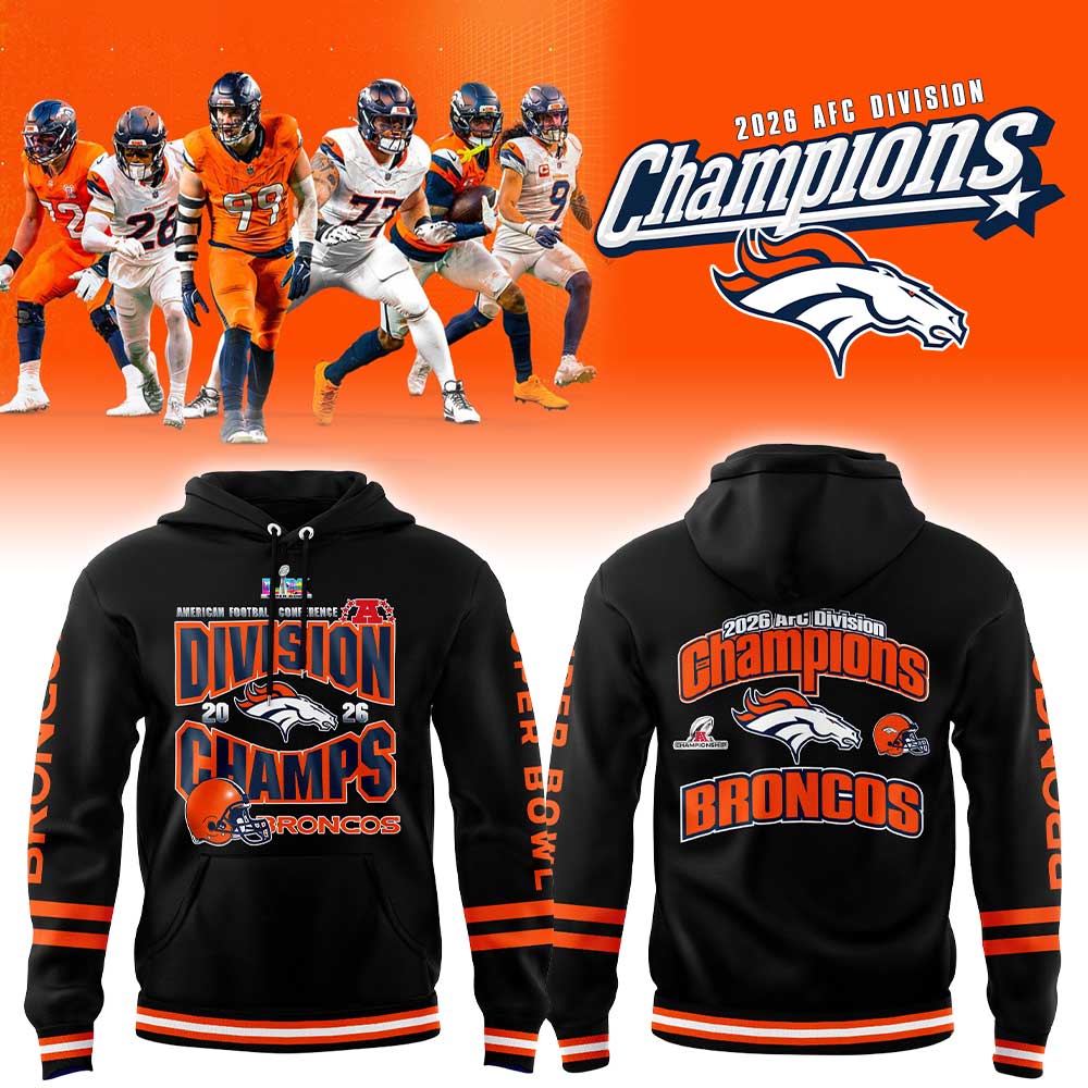 . D Broncos 2026 AFC Division Champions Black Hoodie V2