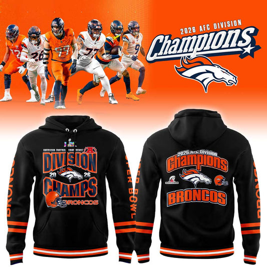 . D Broncos 2026 AFC Division Champions Black Hoodie V2