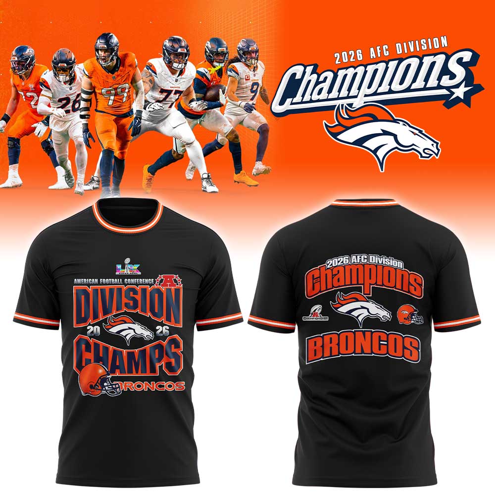 . D Broncos 2026 AFC Division Champions Black Shirt V2