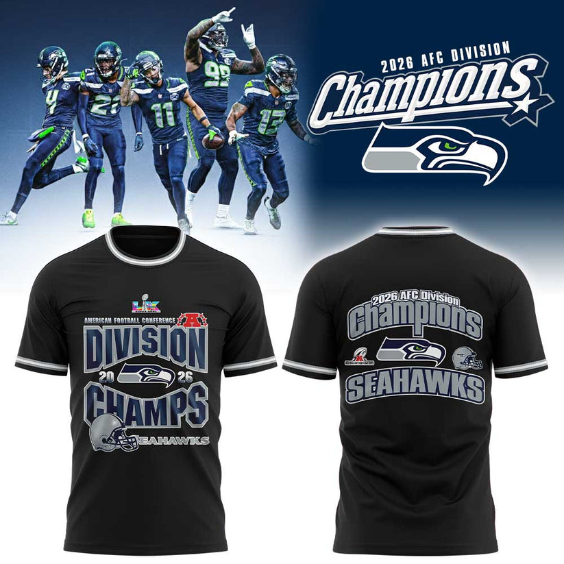 S Seahawks 2026 AFC Division Champions Black Shirt