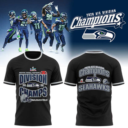 S Seahawks 2026 AFC Division Champions Black Shirt