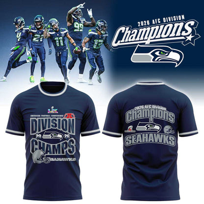 S Seahawks 2026 AFC Division Champions Blue Shirt V2