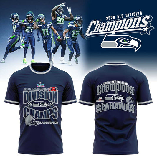 S Seahawks 2026 AFC Division Champions Blue Shirt V2