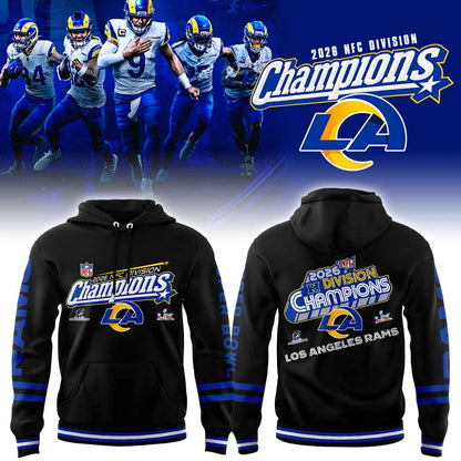 LA Rams 2026 NFC Division Champions Black Hoodie