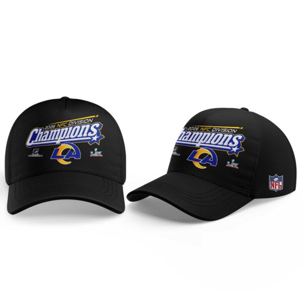 LA Rams 2026 NFC Division Champions Black Hoodie V2