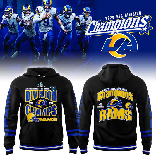 LA Rams 2026 NFC Division Champions Black Hoodie V2