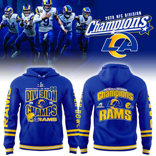 LA Rams 2026 NFC Division Champions Blue Hoodie V2