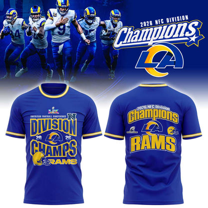 LA Rams 2026 NFC Division Champions Blue Shirt V2