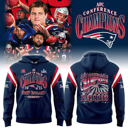 New England Patriots 2025 AFC Conference Champions Hoodie