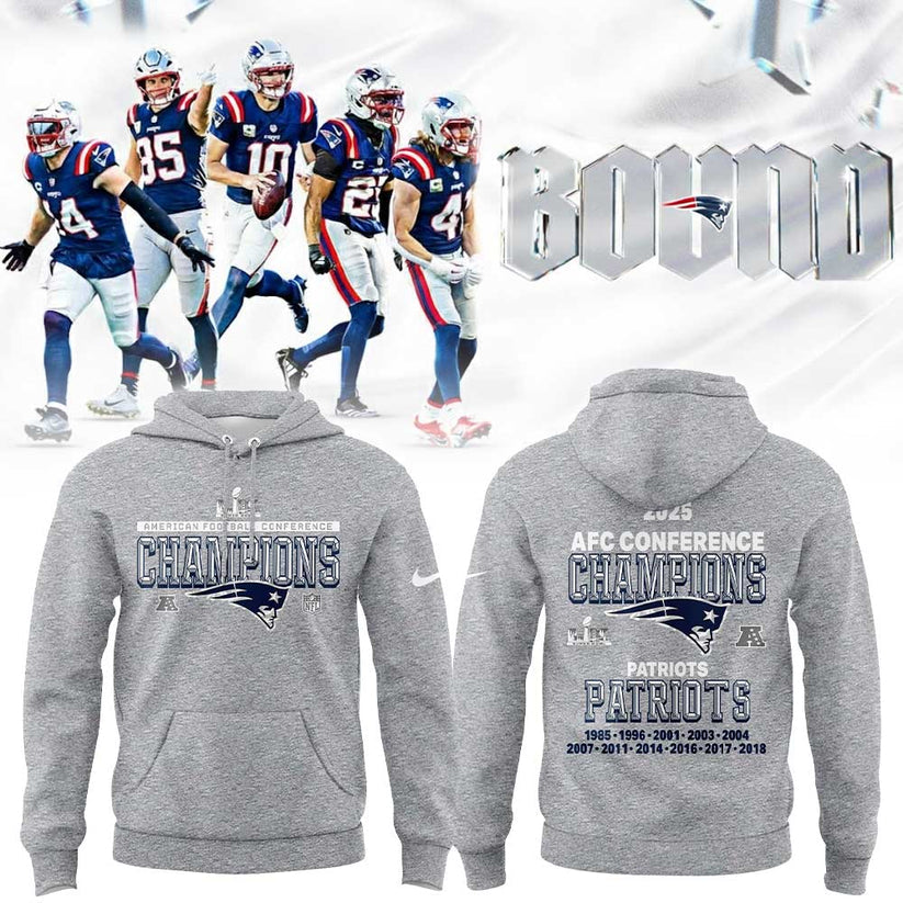 New England Patriots 2025 AFC Conference Champions Hoodie
