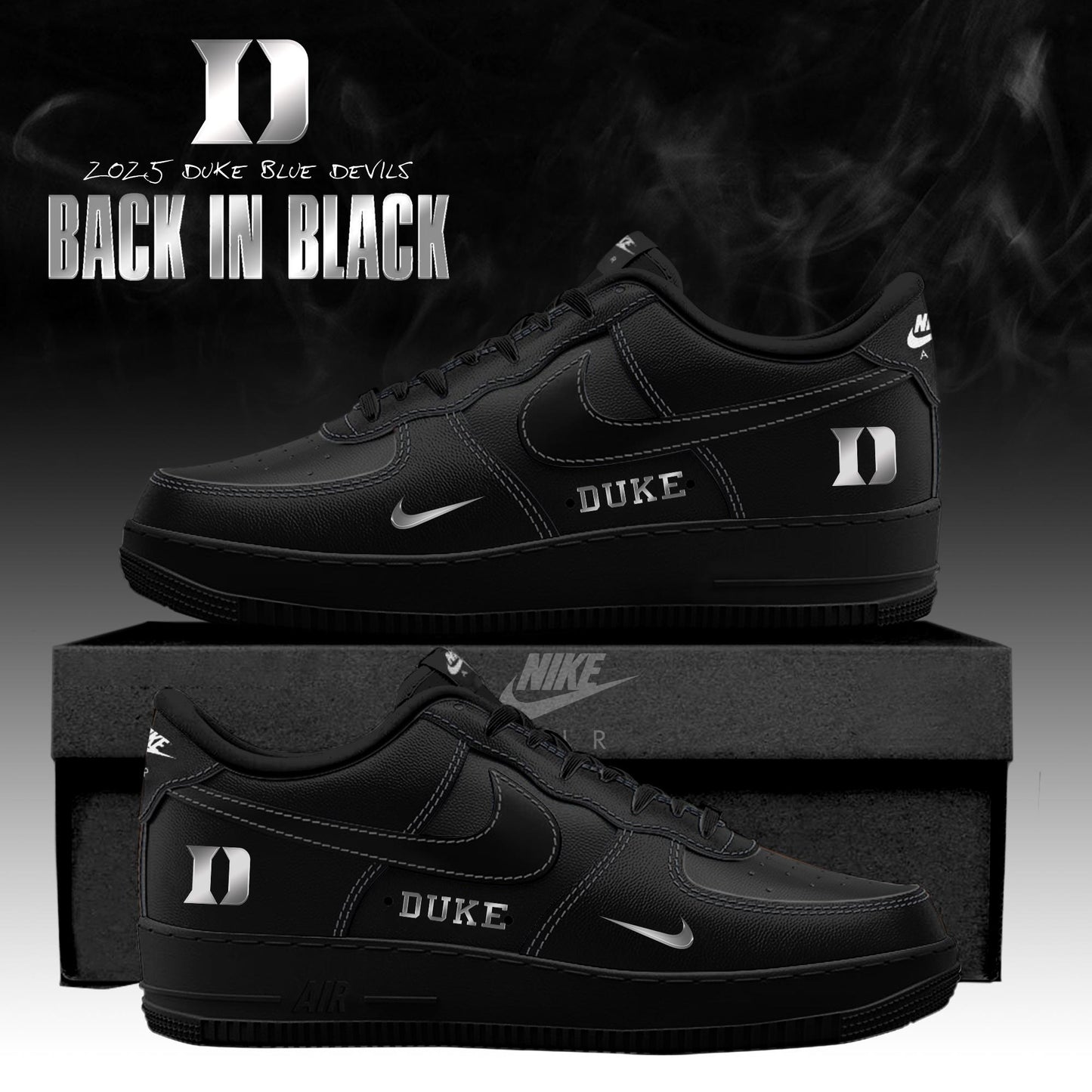 Duke Blue Devils ‘Back in Black’ 2025 Special Edition AF1 Sneakers