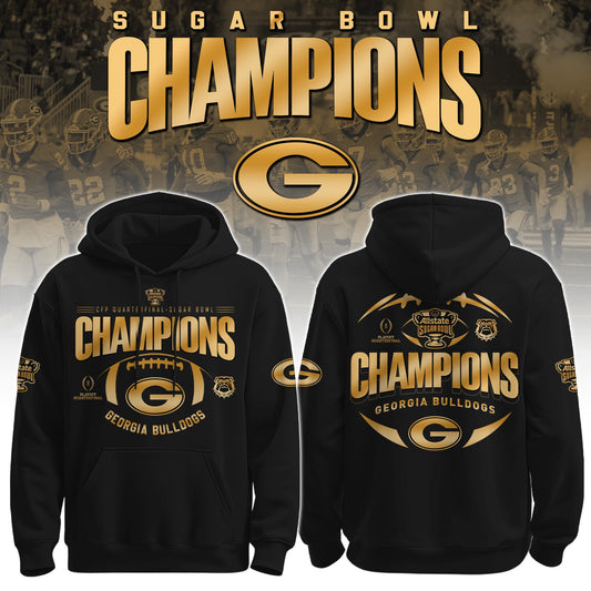 .UGA Bulldogs Football Sugar Bowl Champions Special Hoodie Limited Edition