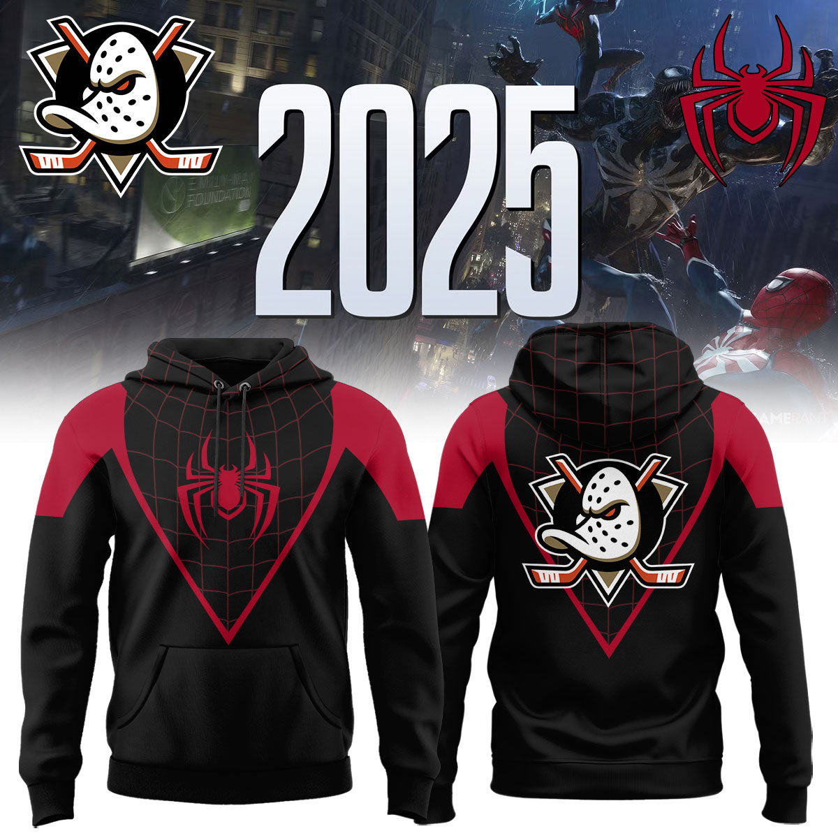 Anaheim Ducks & Spider-Man hoodie