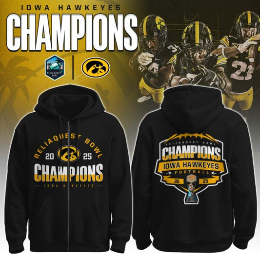 Iowa Hawkeyes – ReliaQuest Bowl Champions Zip Hoodie