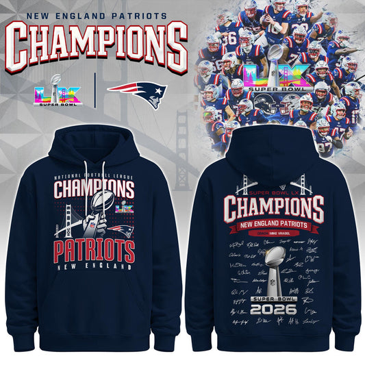 Limited Edition PATRIOTS CHAMPIONS Super Bowl LX Hoodie