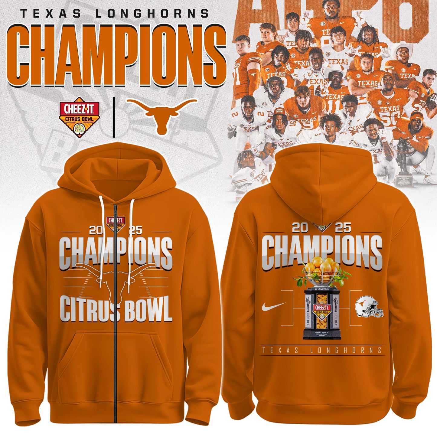 Texas Longhorns – Citrus Bowl Champions Zip Hoodie
