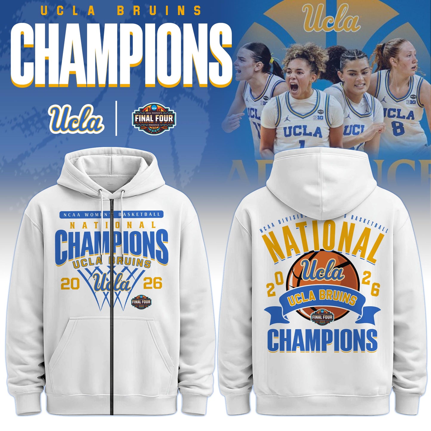 UCLA Basketball Champions Zip Hoodie