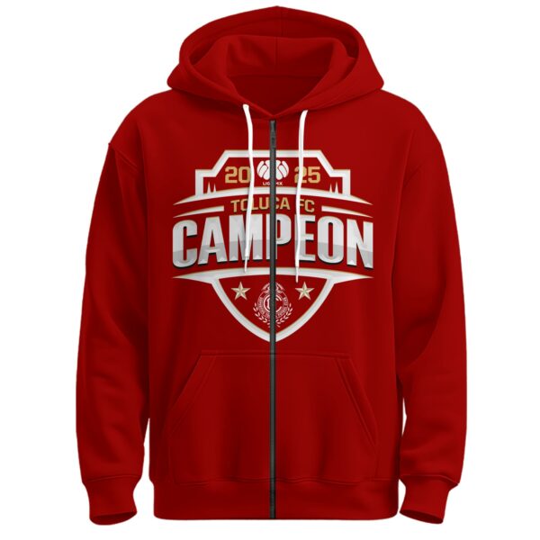Toluca FC Back to Back Champions Champions Zip Hoodie