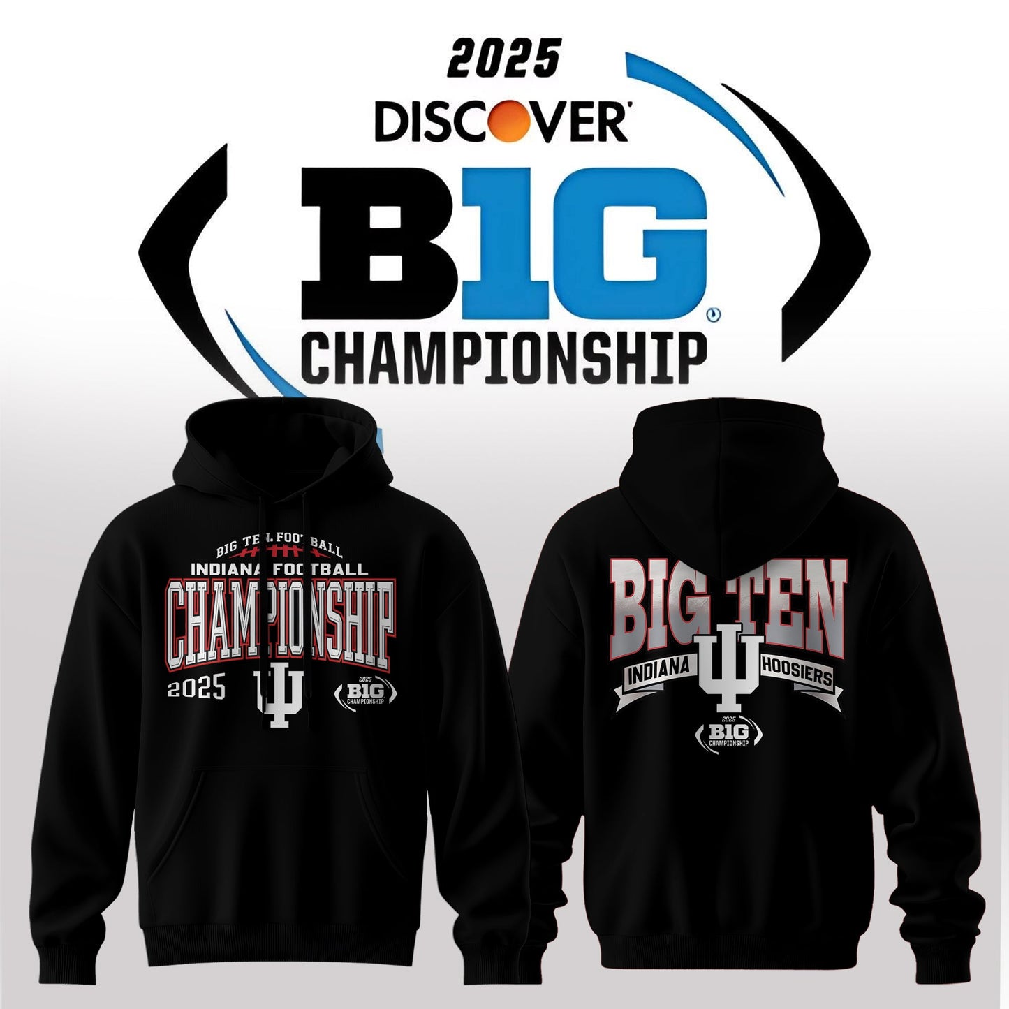 🔥 Indiana Hoosiers – 2025 Big Ten Champions Hoodie 🔥