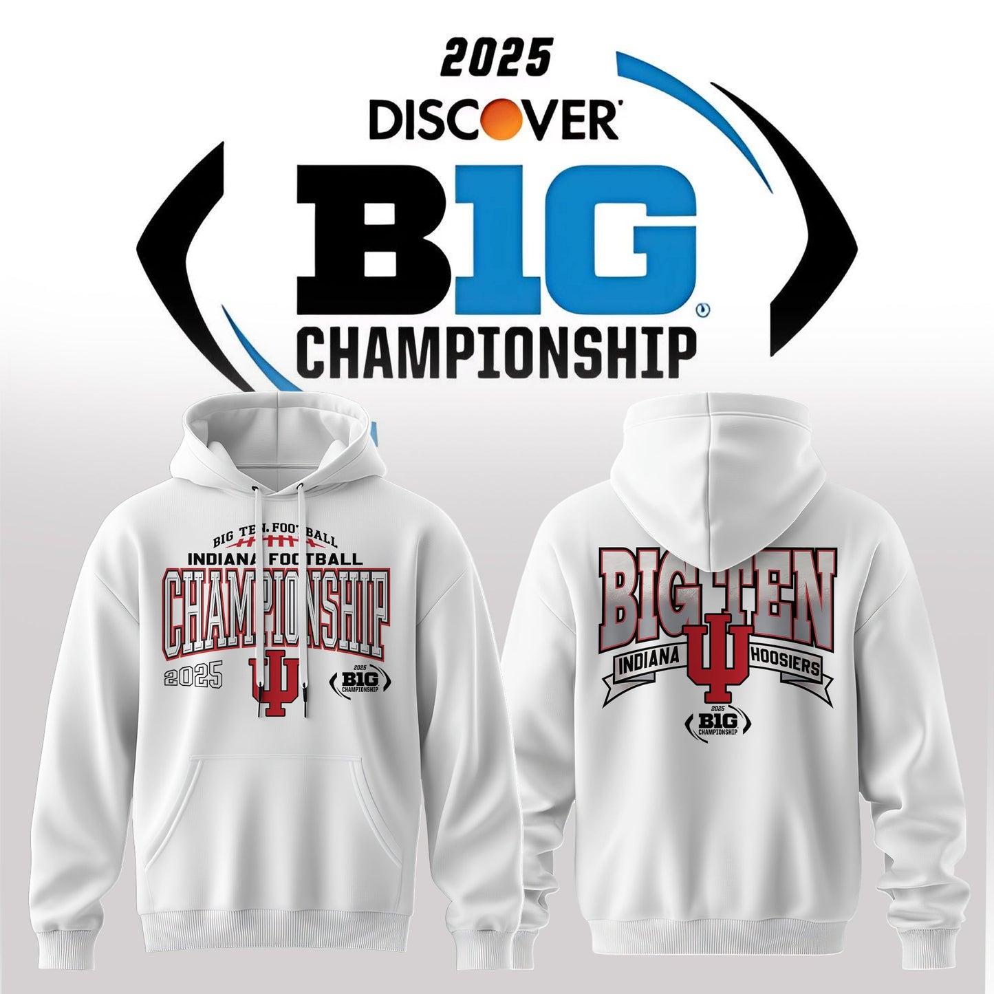 🔥 Indiana Hoosiers – 2025 Big Ten Champions Hoodie 🔥