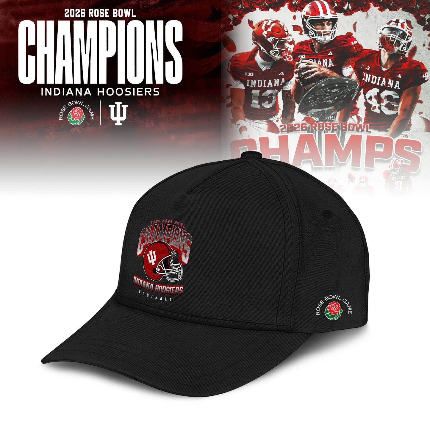 Indiana Hoosiers 2026 Rose Bowl Champions T-shirt