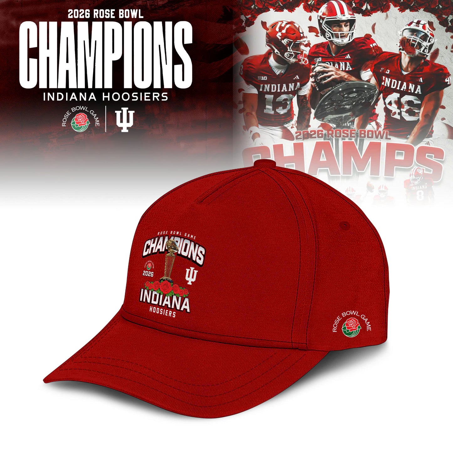 Indiana Hoosiers 2026 Rose Bowl Champions Hoodie