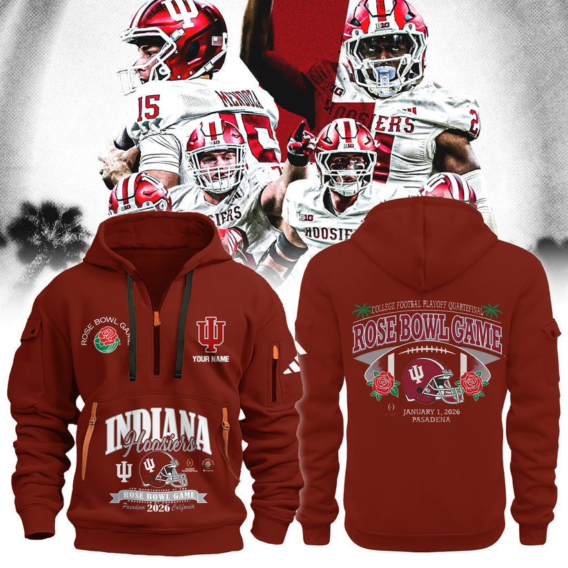 Indiana Hoosiers 2026 Rose Bowl Limited Half Zip Hoodie