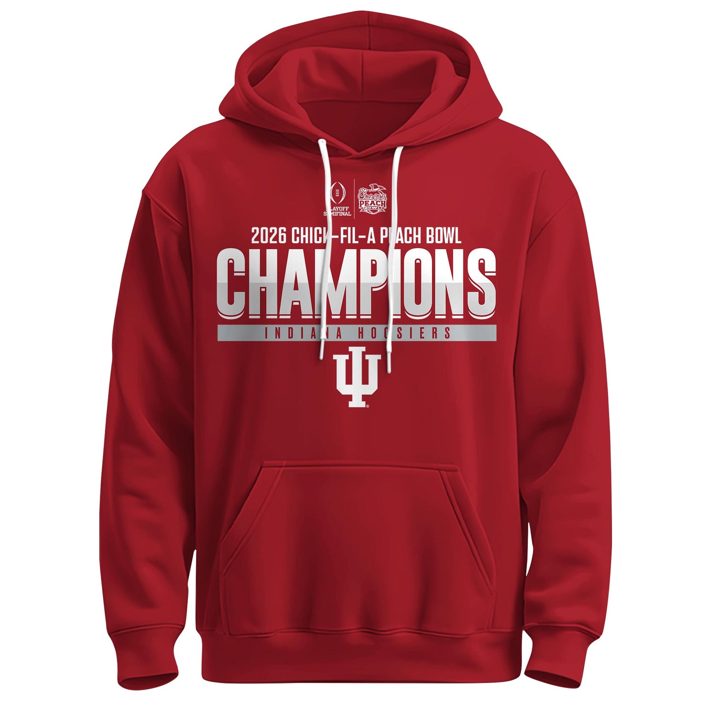 Indiana Hoosiers 2026 Peach Bowl Champions Hoodie – Cardinal