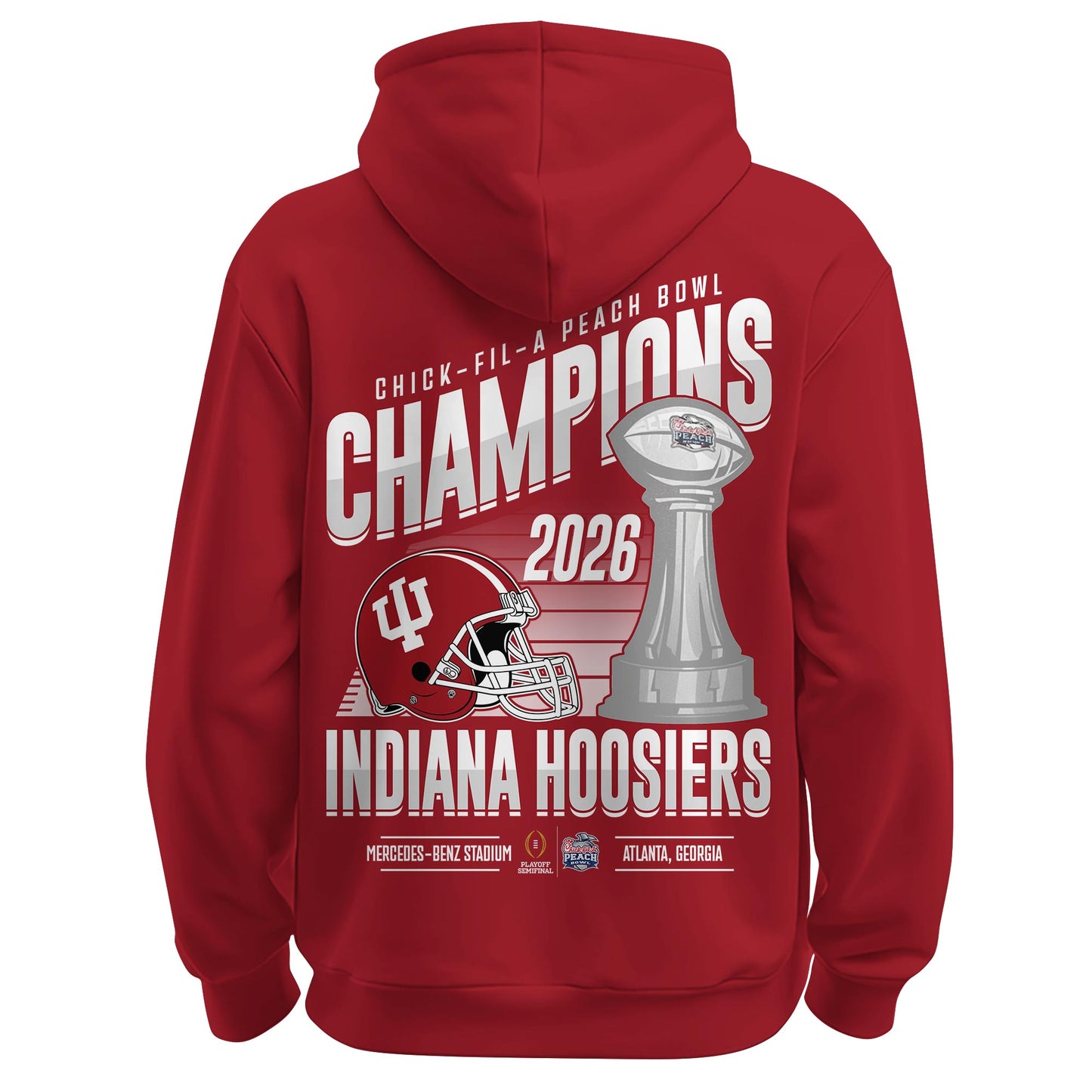 Indiana Hoosiers 2026 Peach Bowl Champions Hoodie – Cardinal