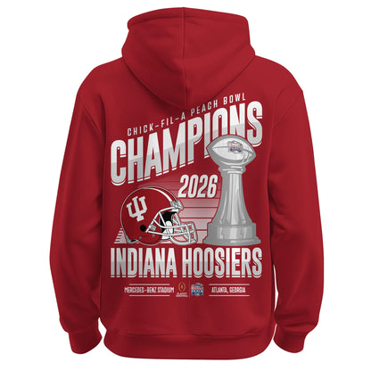 Indiana Hoosiers 2026 Peach Bowl Champions Hoodie – Cardinal