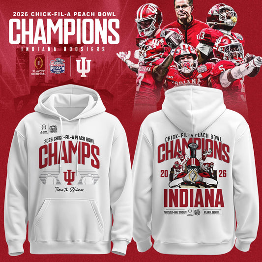 _ Indiana Hoosiers 2026 Peach Bowl Champions Locker Room Hoodie – White