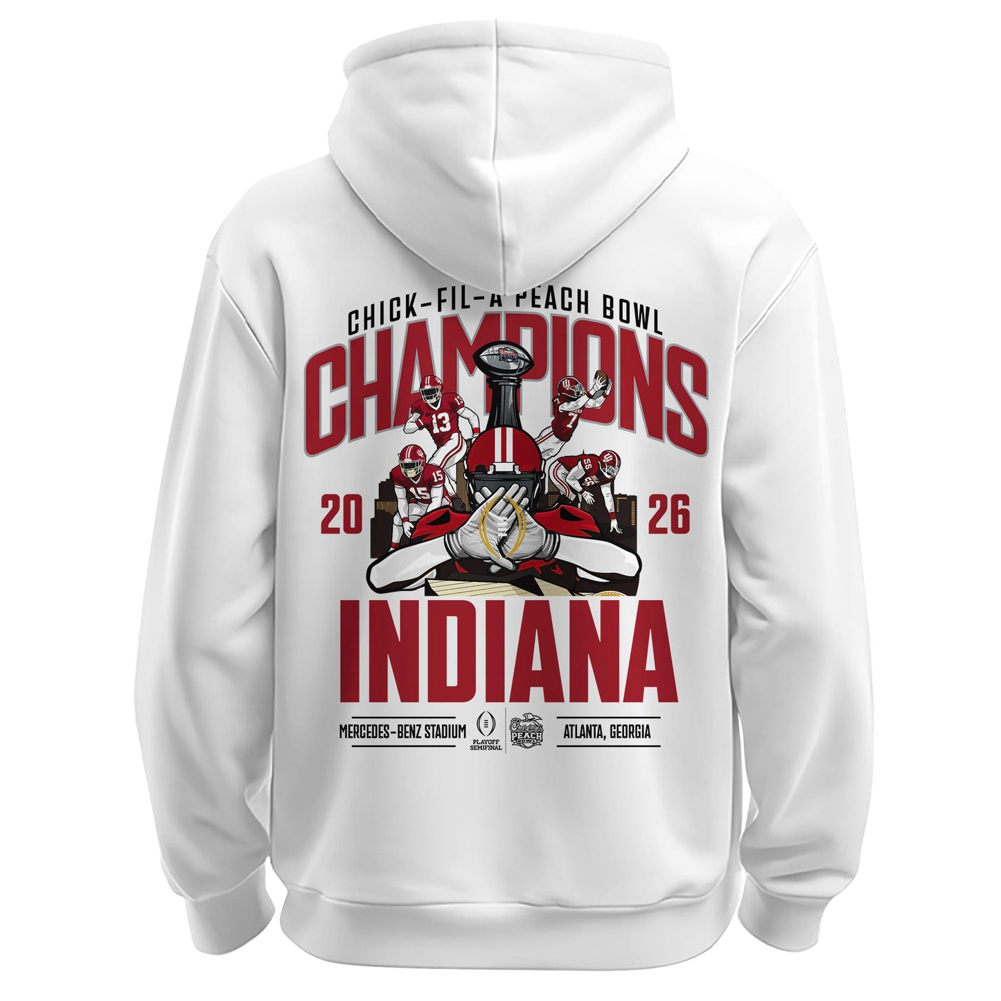 _ Indiana Hoosiers 2026 Peach Bowl Champions Locker Room Hoodie – White