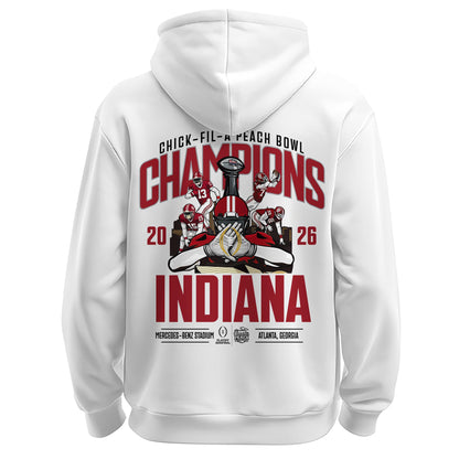 _ Indiana Hoosiers 2026 Peach Bowl Champions Locker Room Hoodie – White