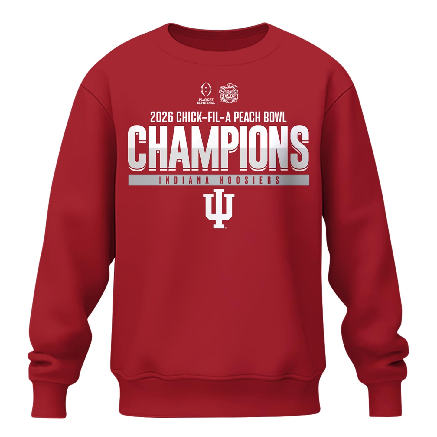 Indiana Hoosiers 2026 Peach Bowl Champions Sweatshirt – Cardinal