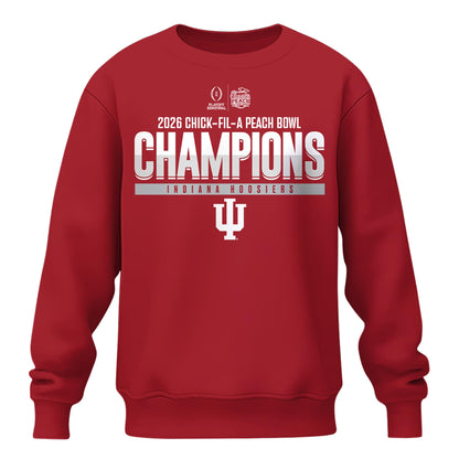 Indiana Hoosiers 2026 Peach Bowl Champions Sweatshirt – Cardinal