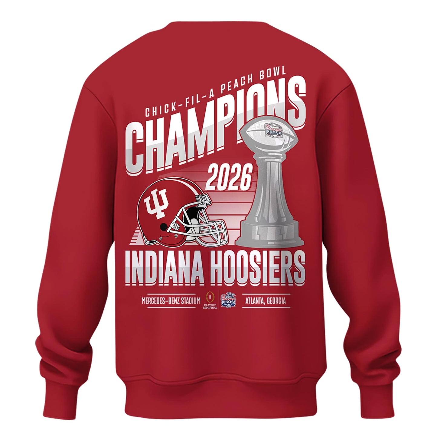 Indiana Hoosiers 2026 Peach Bowl Champions Sweatshirt – Cardinal