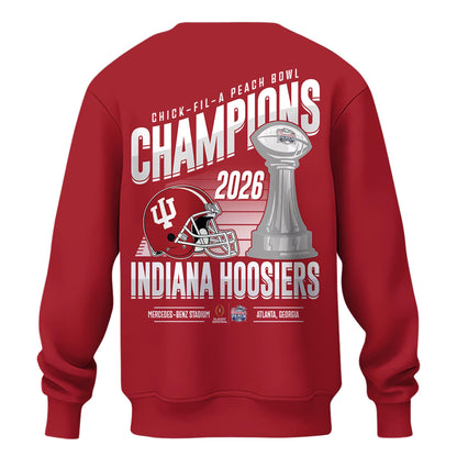 Indiana Hoosiers 2026 Peach Bowl Champions Sweatshirt – Cardinal