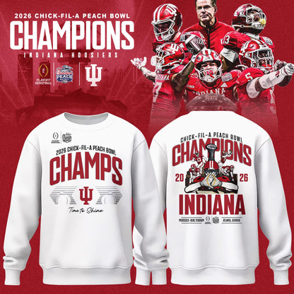 _ Indiana Hoosiers 2026 Peach Bowl Champions Locker Room Sweatshirt – White