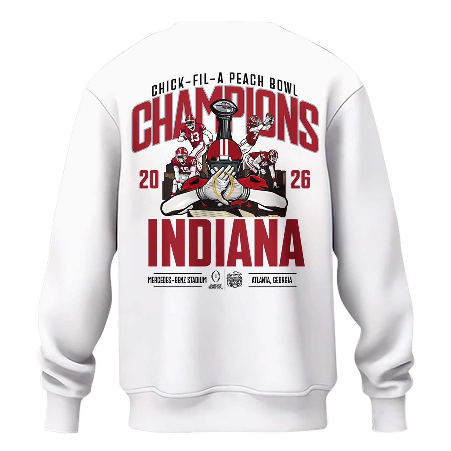 _ Indiana Hoosiers 2026 Peach Bowl Champions Locker Room Sweatshirt – White