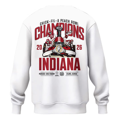 _ Indiana Hoosiers 2026 Peach Bowl Champions Locker Room Sweatshirt – White