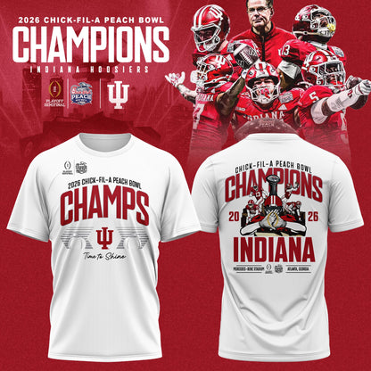 _ Indiana Hoosiers 2026 Peach Bowl Champions Locker Room T-shirt – White